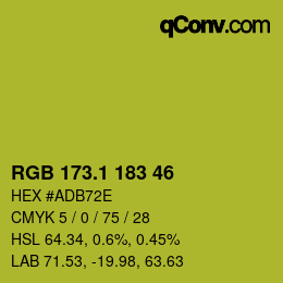 カラーコード: RGB 173.1 183 46 | qconv.com