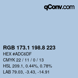 Color code: RGB 173.1 198.8 223 | qconv.com