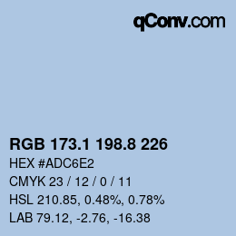 Color code: RGB 173.1 198.8 226 | qconv.com