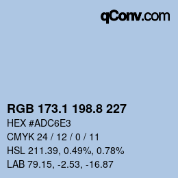 Color code: RGB 173.1 198.8 227 | qconv.com