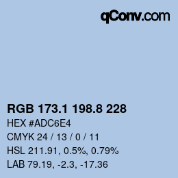 Color code: RGB 173.1 198.8 228 | qconv.com
