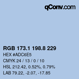 Farbcode: RGB 173.1 198.8 229 | qconv.com