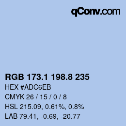 Color code: RGB 173.1 198.8 235 | qconv.com