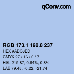 Color code: RGB 173.1 198.8 237 | qconv.com