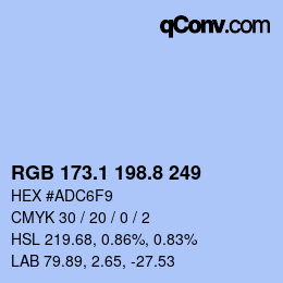 Farbcode: RGB 173.1 198.8 249 | qconv.com