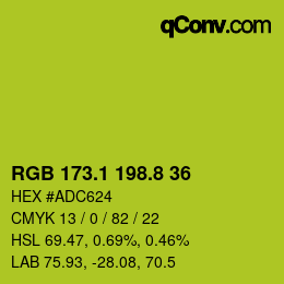 カラーコード: RGB 173.1 198.8 36 | qconv.com