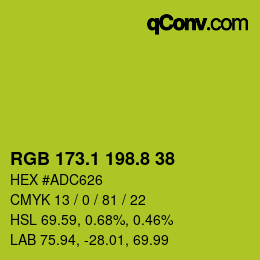 カラーコード: RGB 173.1 198.8 38 | qconv.com