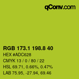 カラーコード: RGB 173.1 198.8 40 | qconv.com