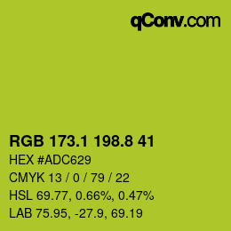 カラーコード: RGB 173.1 198.8 41 | qconv.com