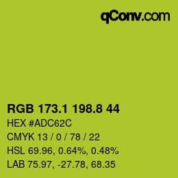 カラーコード: RGB 173.1 198.8 44 | qconv.com