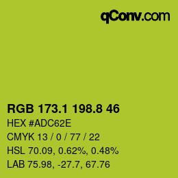 カラーコード: RGB 173.1 198.8 46 | qconv.com