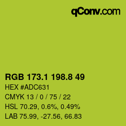 カラーコード: RGB 173.1 198.8 49 | qconv.com