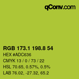 カラーコード: RGB 173.1 198.8 54 | qconv.com