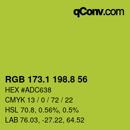 カラーコード: RGB 173.1 198.8 56 | qconv.com