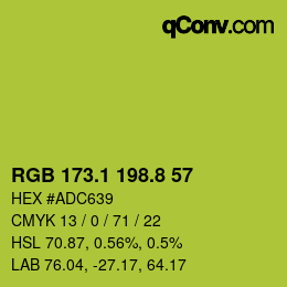 カラーコード: RGB 173.1 198.8 57 | qconv.com