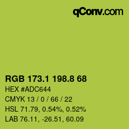 カラーコード: RGB 173.1 198.8 68 | qconv.com