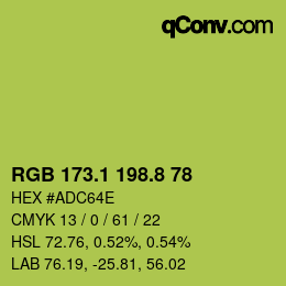 カラーコード: RGB 173.1 198.8 78 | qconv.com