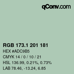 カラーコード: RGB 173.1 201 181 | qconv.com