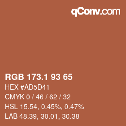 カラーコード: RGB 173.1 93 65 | qconv.com