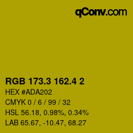 カラーコード: RGB 173.3 162.4 2 | qconv.com