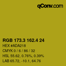 カラーコード: RGB 173.3 162.4 24 | qconv.com