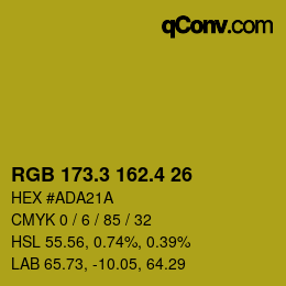 カラーコード: RGB 173.3 162.4 26 | qconv.com