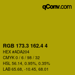 カラーコード: RGB 173.3 162.4 4 | qconv.com