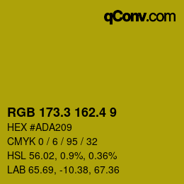 カラーコード: RGB 173.3 162.4 9 | qconv.com