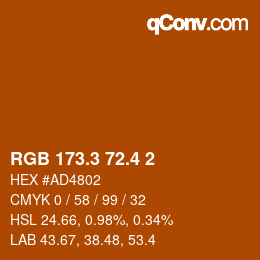 カラーコード: RGB 173.3 72.4 2 | qconv.com