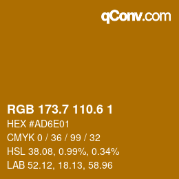 カラーコード: RGB 173.7 110.6 1 | qconv.com