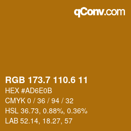 カラーコード: RGB 173.7 110.6 11 | qconv.com