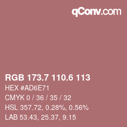 カラーコード: RGB 173.7 110.6 113 | qconv.com