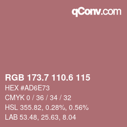 カラーコード: RGB 173.7 110.6 115 | qconv.com