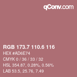 カラーコード: RGB 173.7 110.6 116 | qconv.com