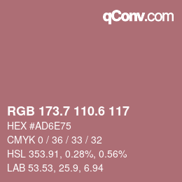 カラーコード: RGB 173.7 110.6 117 | qconv.com