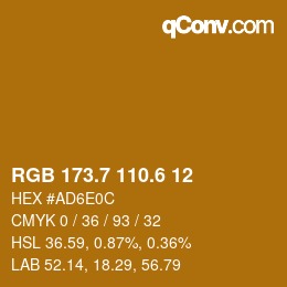 カラーコード: RGB 173.7 110.6 12 | qconv.com