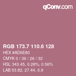 カラーコード: RGB 173.7 110.6 128 | qconv.com