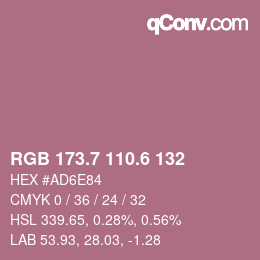 カラーコード: RGB 173.7 110.6 132 | qconv.com