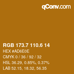 カラーコード: RGB 173.7 110.6 14 | qconv.com