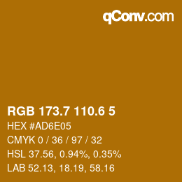 カラーコード: RGB 173.7 110.6 5 | qconv.com