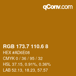 カラーコード: RGB 173.7 110.6 8 | qconv.com