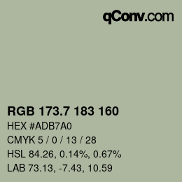 カラーコード: RGB 173.7 183 160 | qconv.com