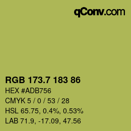 カラーコード: RGB 173.7 183 86 | qconv.com