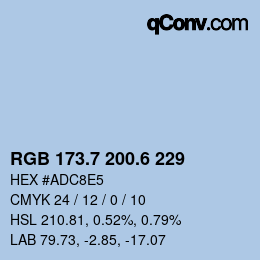 カラーコード: RGB 173.7 200.6 229 | qconv.com