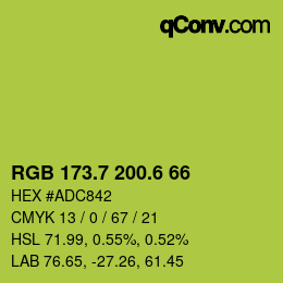 カラーコード: RGB 173.7 200.6 66 | qconv.com