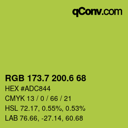 カラーコード: RGB 173.7 200.6 68 | qconv.com