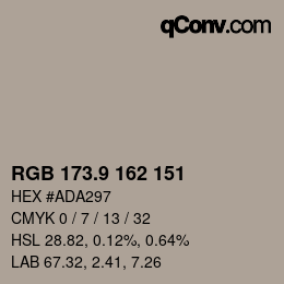 Color code: RGB 173.9 162 151 | qconv.com