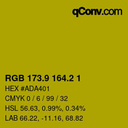 カラーコード: RGB 173.9 164.2 1 | qconv.com