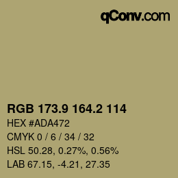 Color code: RGB 173.9 164.2 114 | qconv.com
