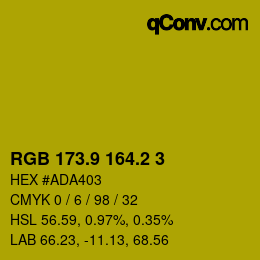 カラーコード: RGB 173.9 164.2 3 | qconv.com